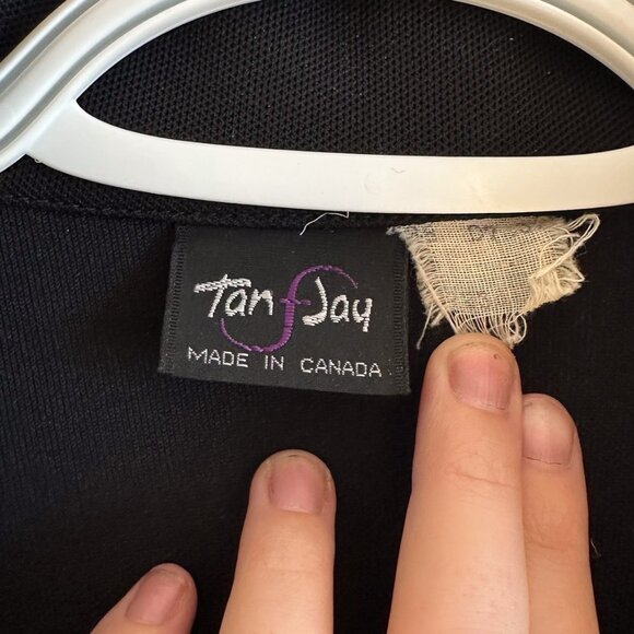 VINTAGE TANJAY Black Sailor Stretch Blazer Jacket - Picture 2 of 3